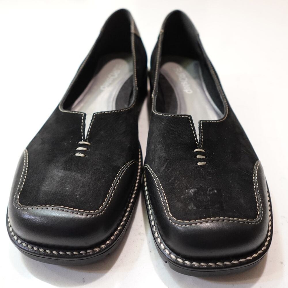 Vintage Y2K EuroStep Black Caldwell Leather Square Toe Loafers Womens 7.5